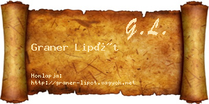 Graner Lipót névjegykártya